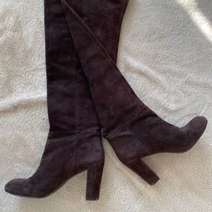 Nine West Over The Knee brown suede boots